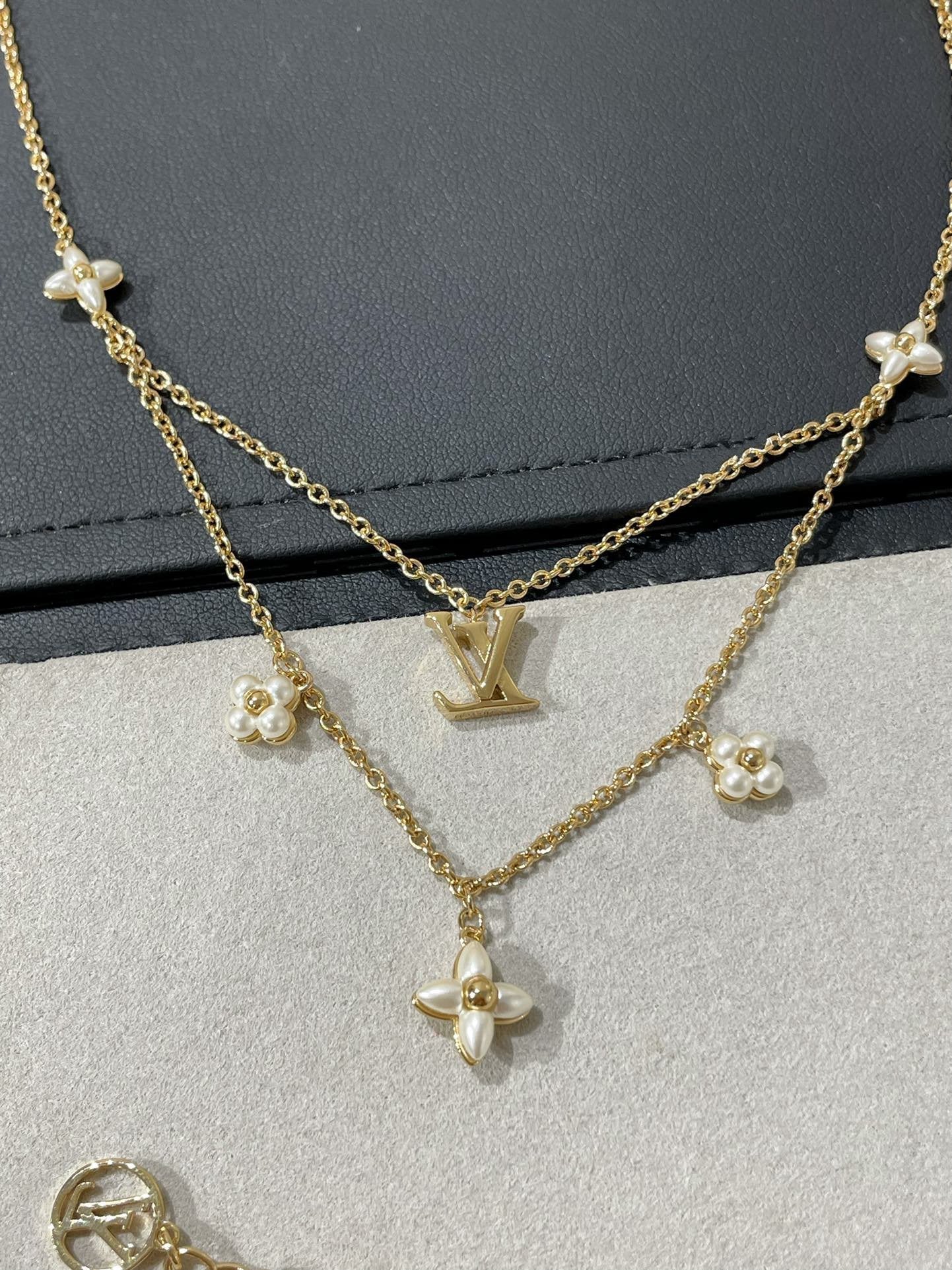 [Love Lucky]FLOWERGRAM GOLD MOP DOPPELREIHIGE HALSKETTE