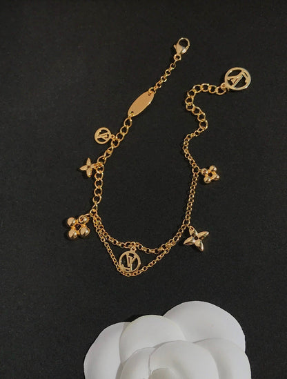[Love Lucky]BLOOMING PINK GOLD MOP BRACELET