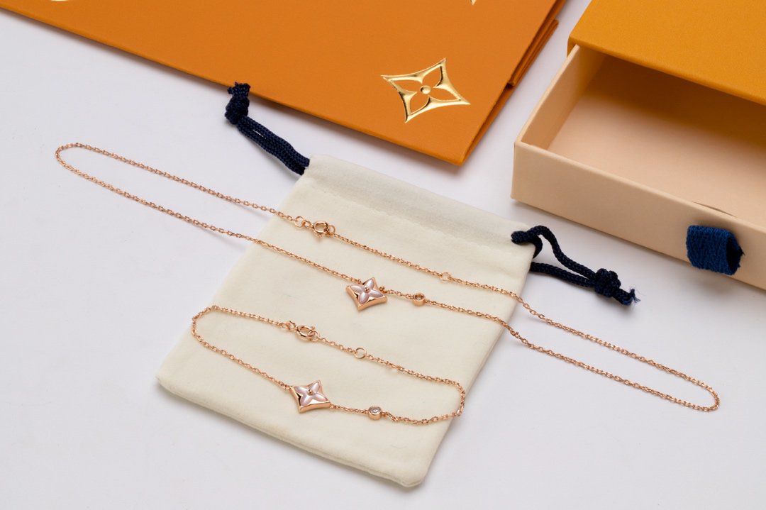 [Love Lucky] Star Pink Mop 1 Diamant Roségold Halskette