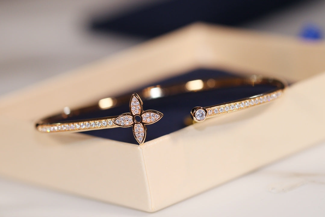 [Love Lucky]IDYLLE GOLD OFFENES ARMBAND MIT DIAMANTEN