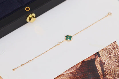 [Love Lucky] Armband aus Roségold mit Stern- und Sonnenmotiv und 4 Malachit-Motiven