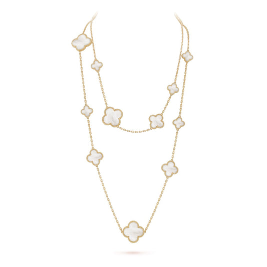 [Love Lucky] Halskette mit Kleeblatt-Motiv, 16 Motive, Weißgold