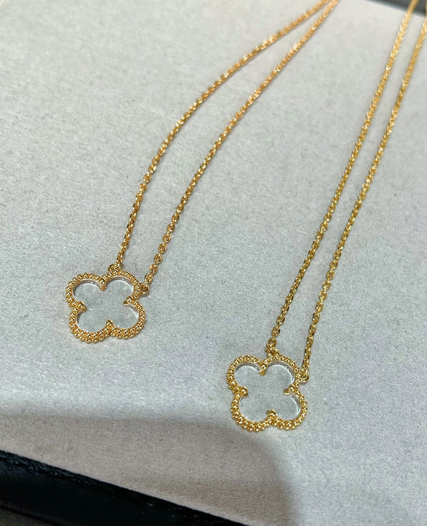 [Love Lucky]CLOVER BERGKRISTALL ROSÉGOLD HALSKETTE