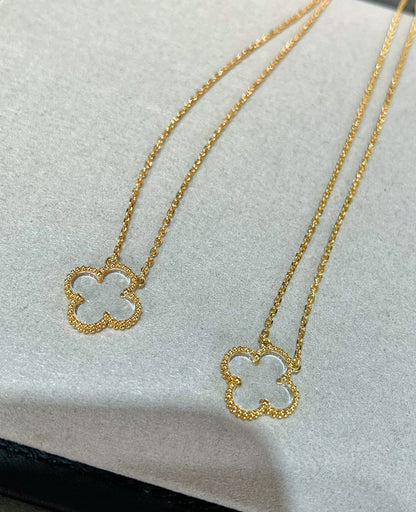 [Love Lucky]CLOVER BERGKRISTALL ROSÉGOLD HALSKETTE
