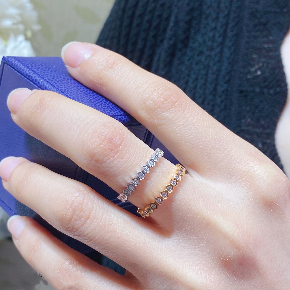 [Love Lucky]BEE LOVE DIAMOND PAVED SMALL RING