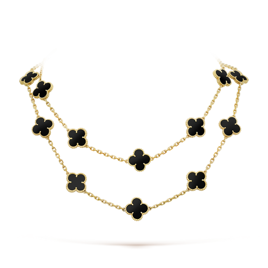 [Love Lucky]CLOVER 20 MOTIFS ONYX NECKLACE