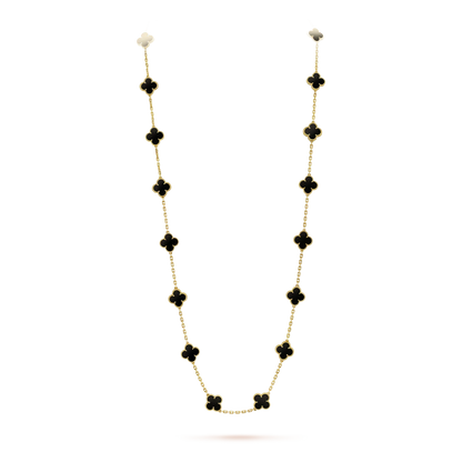 [Love Lucky]CLOVER 20 MOTIFS ONYX NECKLACE