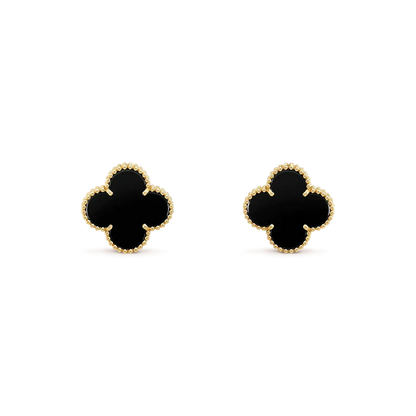 [Love Lucky]CLOVER MEDIUM 1 MOTIVE ONYX OHRSTECKER
