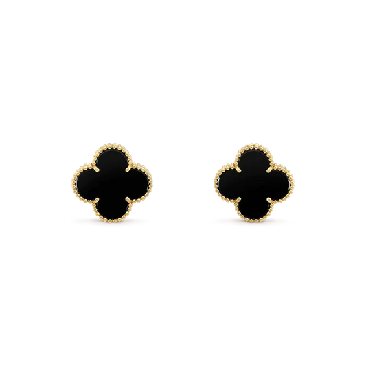 [Love Lucky]CLOVER MEDIUM 1 MOTIVE ONYX OHRSTECKER