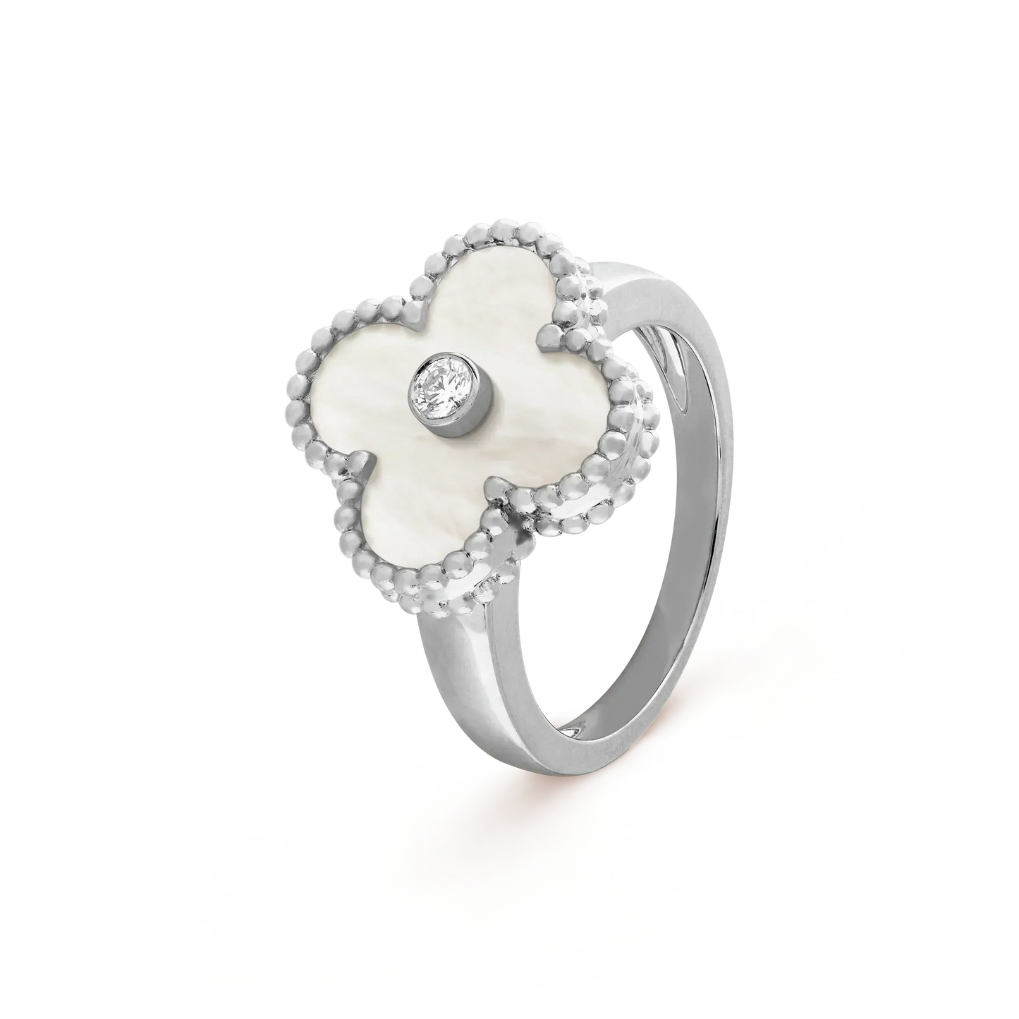 [Love Lucky]CLOVER SILVER MOP DIAMOND RING