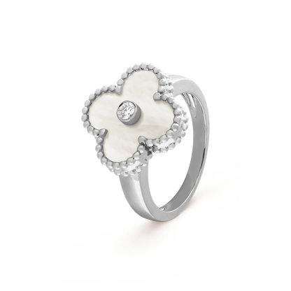 [Love Lucky]CLOVER SILVER MOP DIAMOND RING