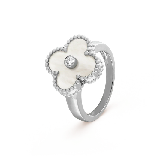 [Love Lucky]CLOVER SILVER MOP DIAMOND RING