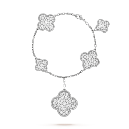 [Love Lucky]CLOVER 6 Motive Silber Diamant Armband