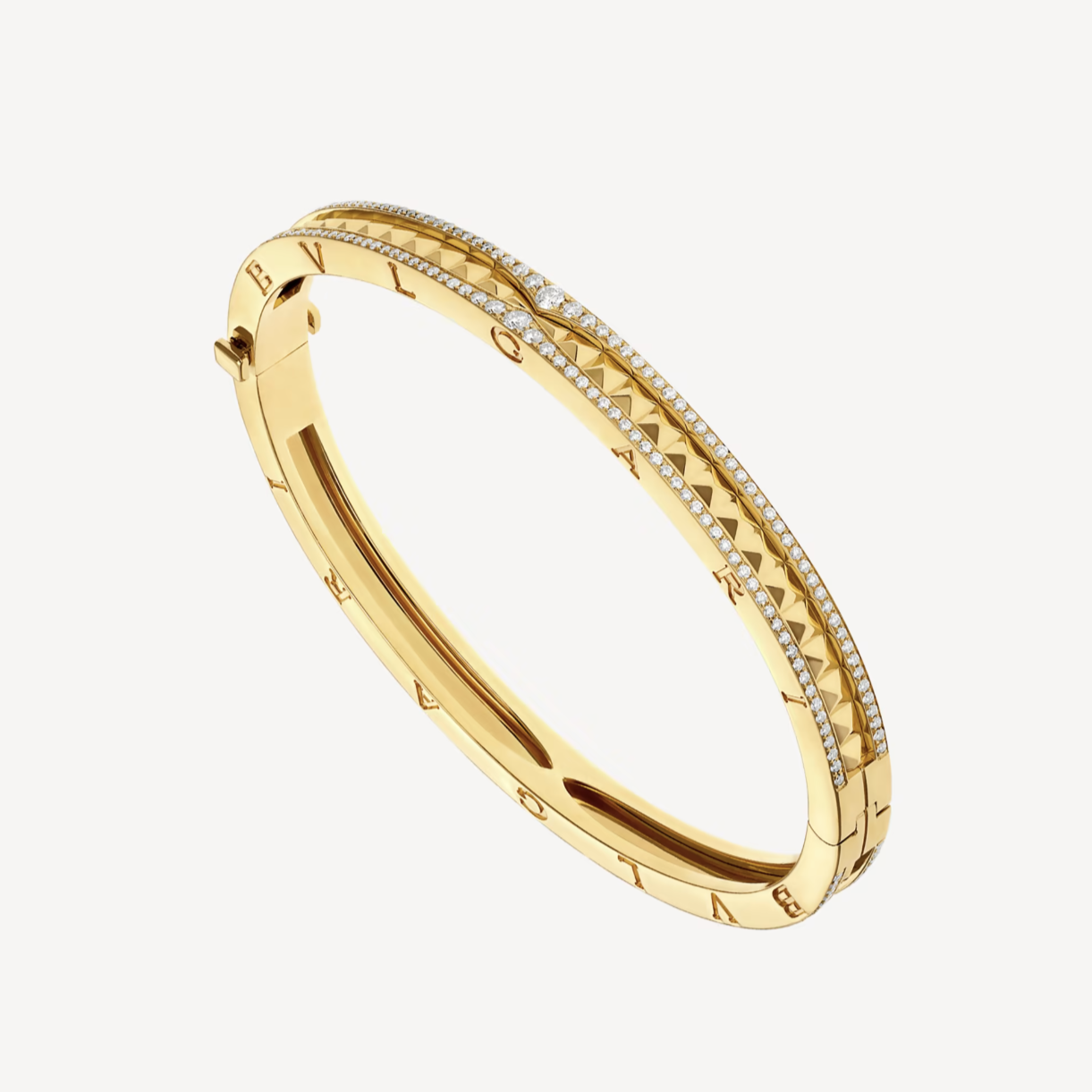 [Love Lucky]ZERO 1 SPIRAL UND PAVED DIAMOND GOLD ARMBAND