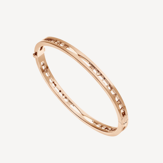 [Love Lucky]ZERO 1 SPIRAL LOGO ROSA GOLD ARMBAND