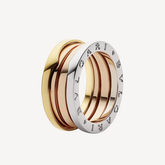 [Love Lucky]ZERO 1 DREI-BAND-RING IN ROSA, WEISS UND GELB