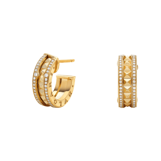 [Love Lucky]ZERO 1 ROCK GOLD OHRRINGE MIT SPIRALE UND DIAMANTEN