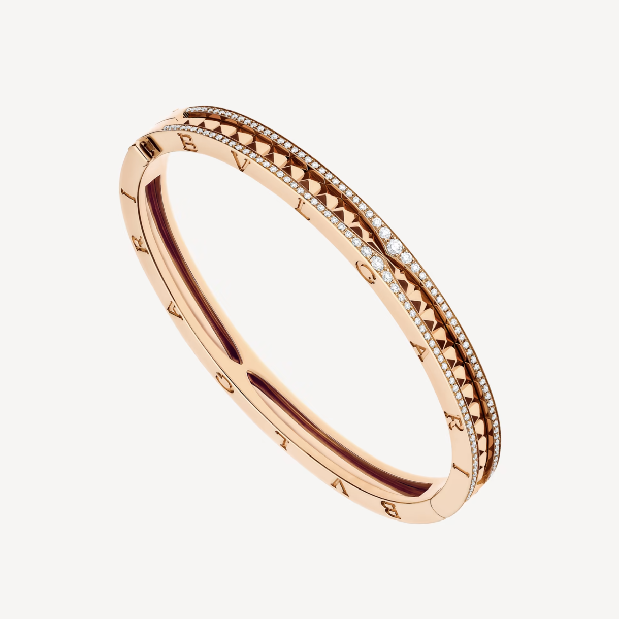 [Love Lucky]ZERO 1 Spiral- und Diamantarmband in Roségold