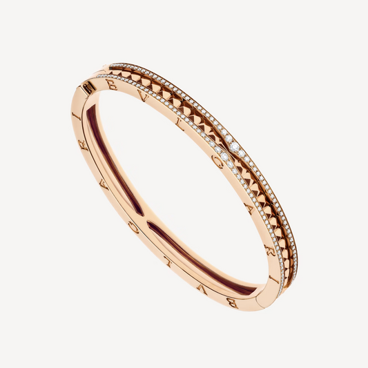 [Love Lucky]ZERO 1 Spiral- und Diamantarmband in Roségold
