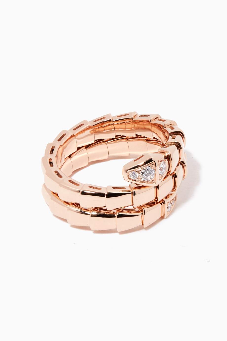 [Love Lucky] Schlangen-Doppel-Ring mit Diamanten
