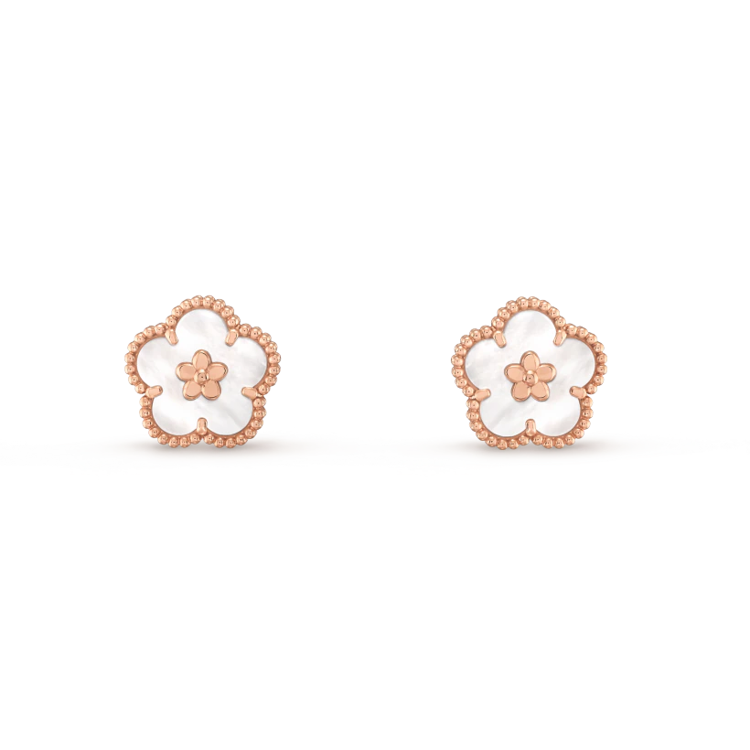 [Love Lucky]LUCKY ROSA GOLD WEISSE MOP OHRRINGE 