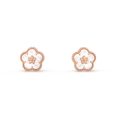 [Love Lucky]LUCKY ROSA GOLD WEISSE MOP OHRRINGE 