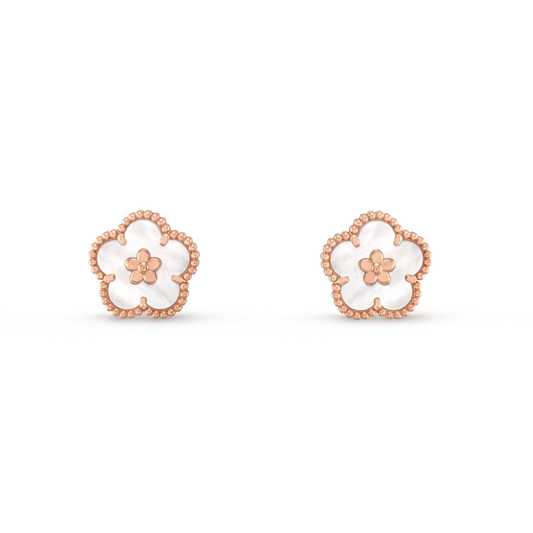 [Love Lucky]LUCKY ROSA GOLD WEISSE MOP OHRRINGE 