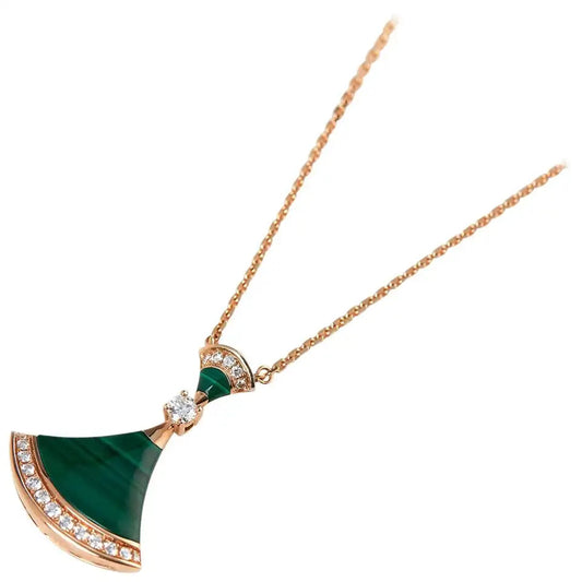 [Love Lucky] TRAUM-HALSKETTE MALACHIT DIAMANT