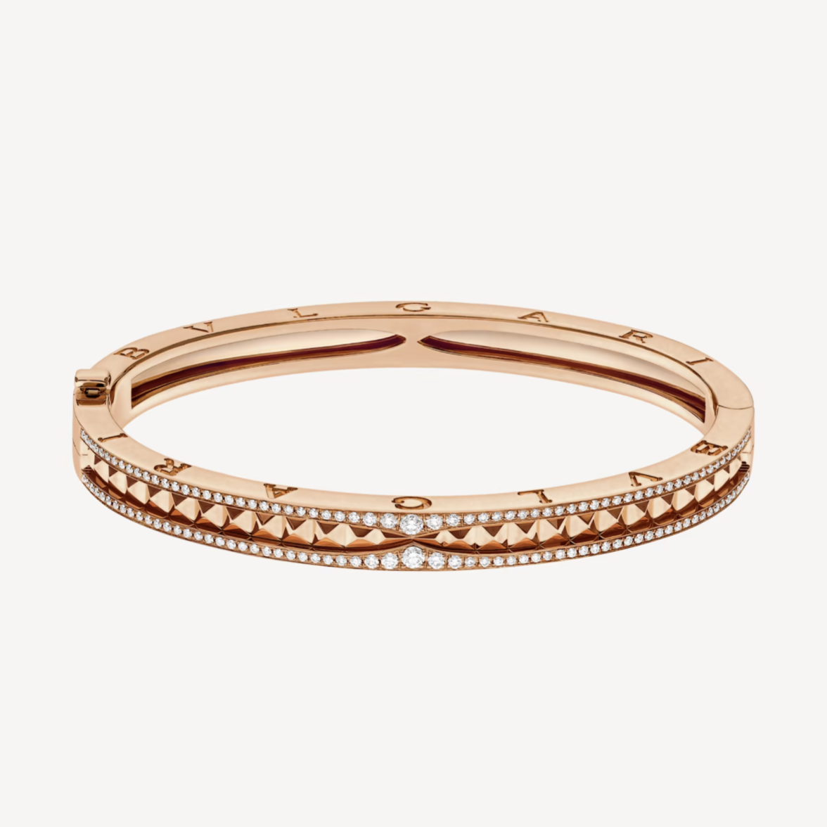 [Love Lucky]ZERO 1 Spiral- und Diamantarmband in Roségold