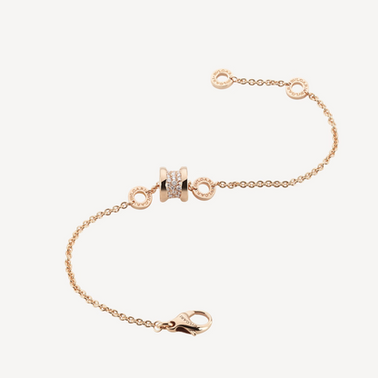 [Love Lucky]ZERO 1 WEICHES ROSA GOLD MIT DIAMANTEN AUF DEM SPIRALARARMBAND