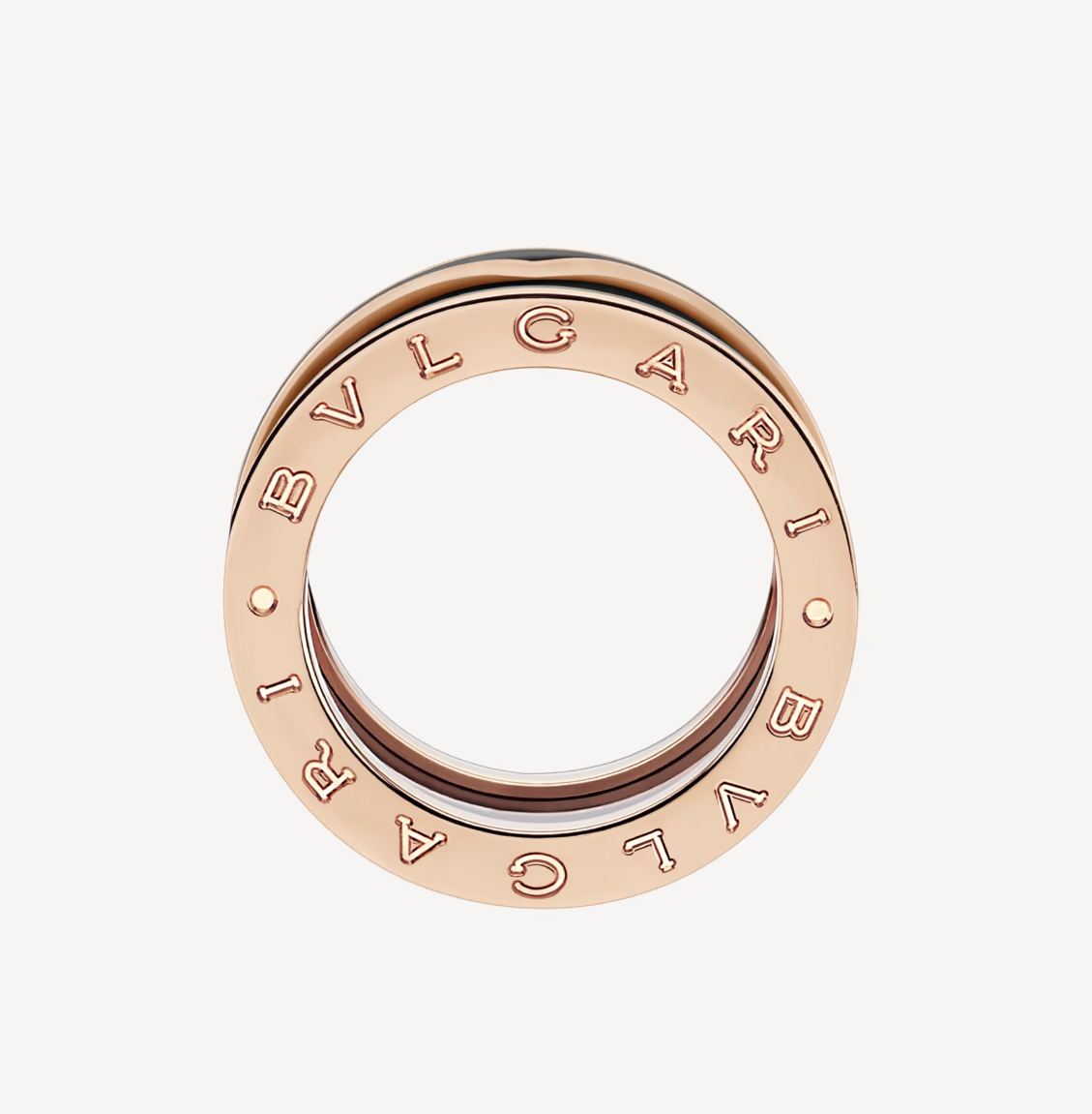 [Love Lucky]ZERO 1 TWO-BAND WITH MATTE BLACK CERAMIC PINK GOLD RING