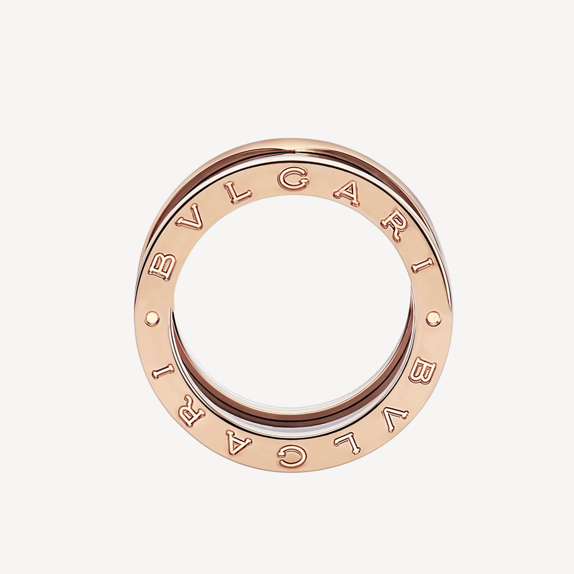 [Love Lucky]ZERO 1 FOUR-BAND LOOPS AND BLACK CERAMIC SPIRAL PINK GOLD RING