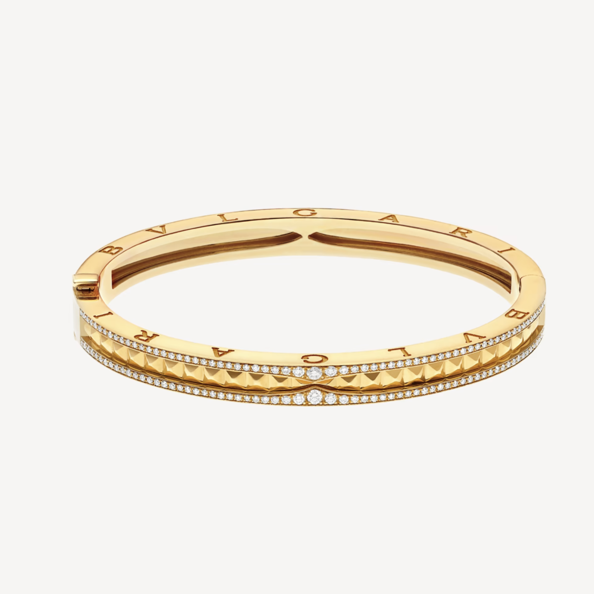 [Love Lucky]ZERO 1 SPIRAL UND PAVED DIAMOND GOLD ARMBAND