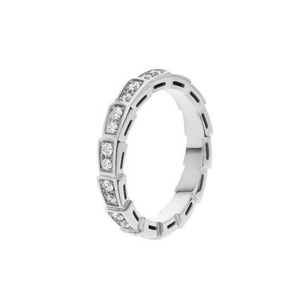[ラブラッキー]セルペンティリング シルバー ダイヤモンド パヴェ 3MM