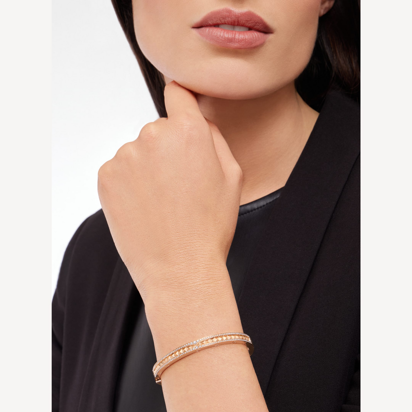 [Love Lucky]ZERO 1 Spiral- und Diamantarmband in Roségold