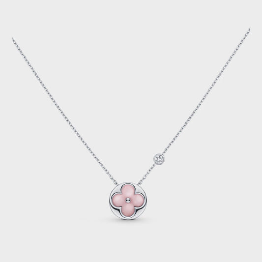 [Love Lucky]Silberarmband mit Sonnenmotiv, rosa Mops