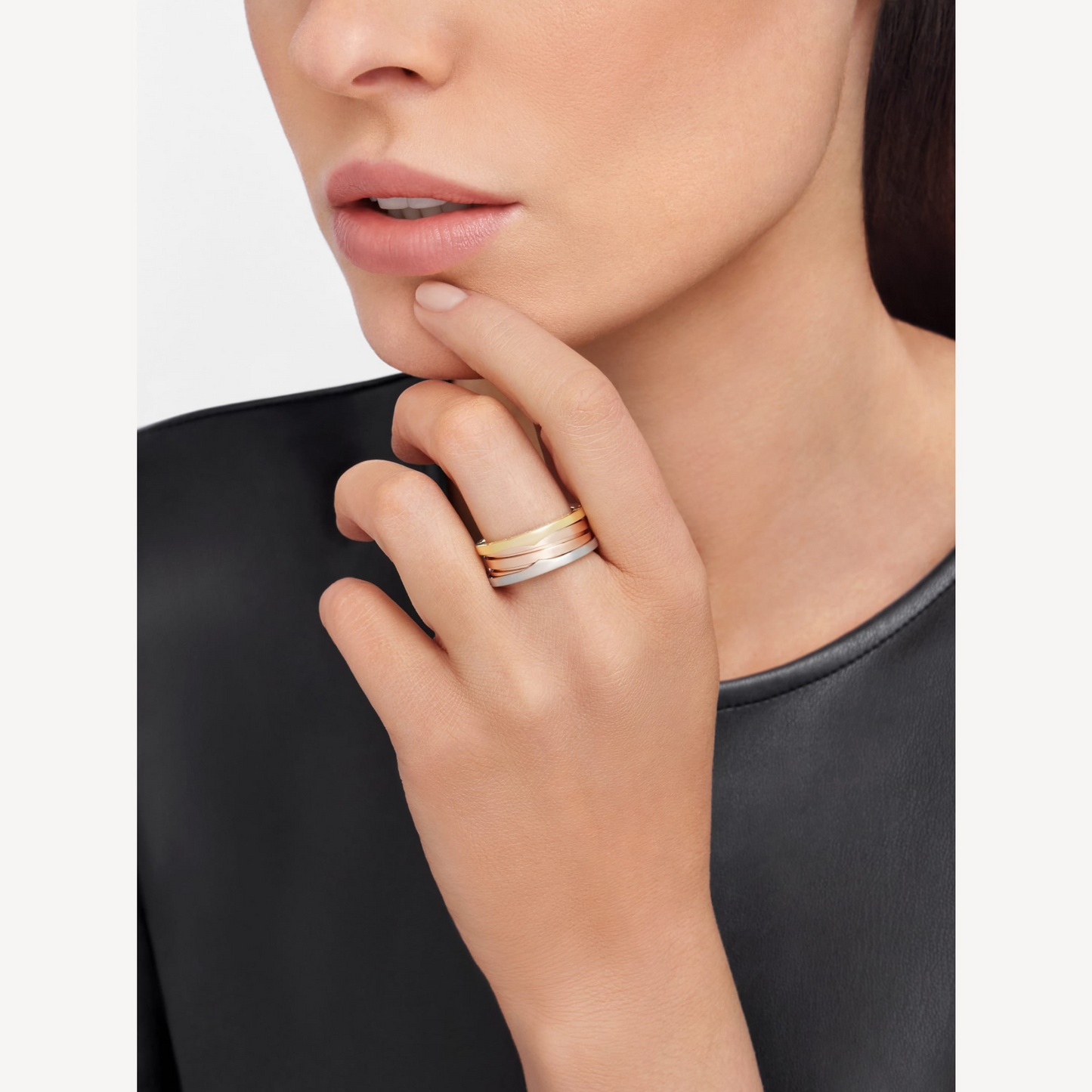 [Love Lucky]ZERO 1 DREI-BAND-RING IN ROSA, WEISS UND GELB