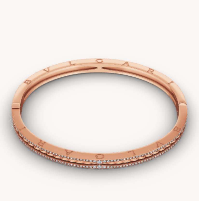 [Love Lucky]ZERO 1 Spiral- und Diamantarmband in Roségold