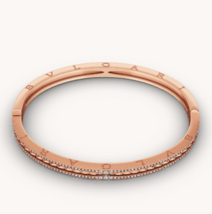 [Love Lucky]ZERO 1 Spiral- und Diamantarmband in Roségold