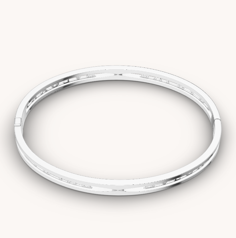 [Love Lucky] ZERO 1 SPIRAL LOGO SILBERARMBAND