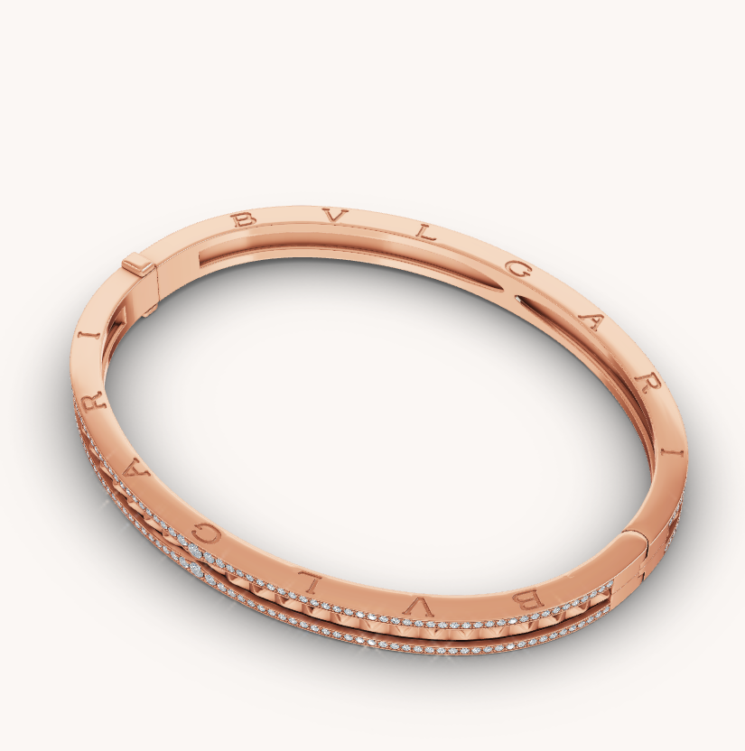 [Love Lucky]ZERO 1 Spiral- und Diamantarmband in Roségold