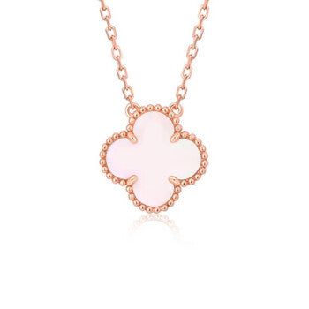 [Love Lucky]CLOVER 15MM PINK MOTHER-OF-PEARL SINGLE FLOWER NECKLACE