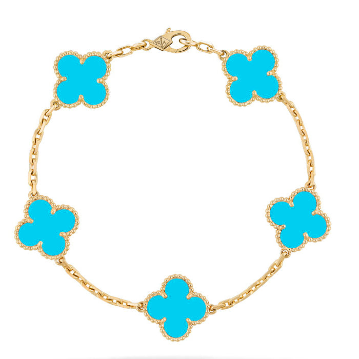 [Love Lucky]CLOVER 5 MOTIVE TÜRKIS ARMBAND