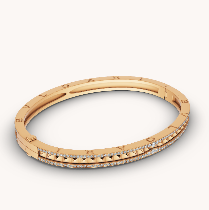 [Love Lucky]ZERO 1 SPIRAL UND PAVED DIAMOND GOLD ARMBAND