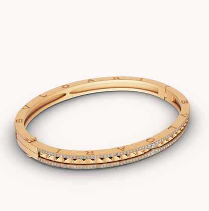 [Love Lucky]ZERO 1 SPIRAL UND PAVED DIAMOND GOLD ARMBAND