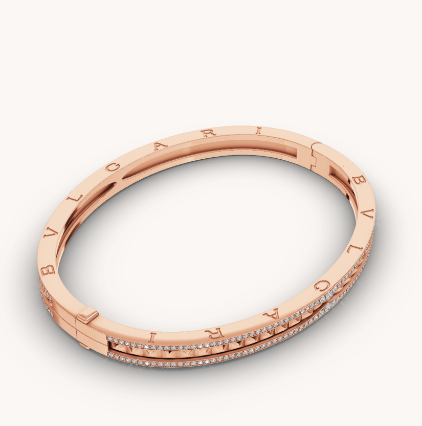 [Love Lucky]ZERO 1 Spiral- und Diamantarmband in Roségold