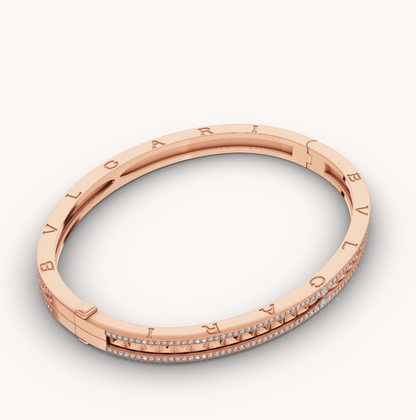 [Love Lucky]ZERO 1 Spiral- und Diamantarmband in Roségold