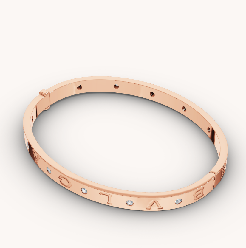 [Love Lucky]ZERO 1 ROSA GOLD 12 DIAMANTEN ARMBAND