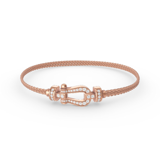 [Love Lucky]FORCE SMALL HORSESHOE  DIAMOND CHAIN ROPE BRACELET