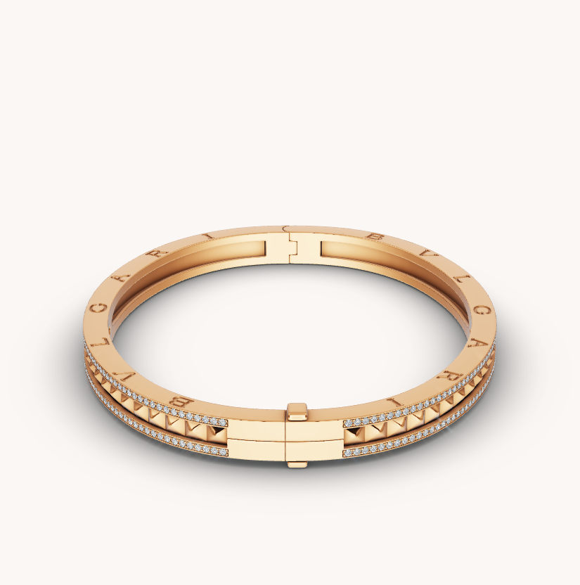[Love Lucky]ZERO 1 SPIRAL UND PAVED DIAMOND GOLD ARMBAND